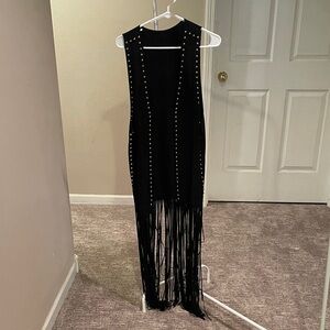Crazy Train Black Fringe Vest